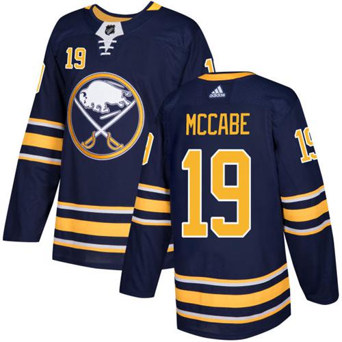 Men Adidas Buffalo Sabres #19 Jake McCabe Navy Blue Home Authentic Stitched NHL Jersey->buffalo sabres->NHL Jersey